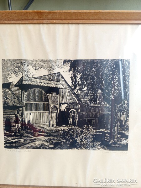 Csanády András (Munkácsy-díjas): Nagykapu – Eredeti, jelzett rézkarc, 1974 (33/50)