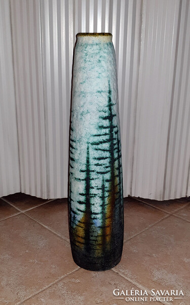 #2 SIMÓ Ágoston, nagyméretű samott váza, rendkívül ritka fazon és színállás (52,5cm) HIBÁTLAN!