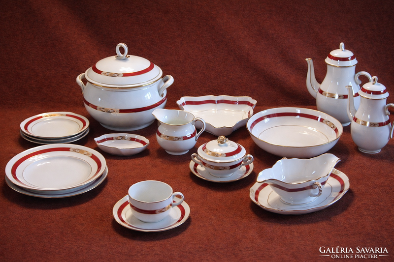 Herendi 12 személyes porcelán étkészlet ORP (D'or et purpre) Empire