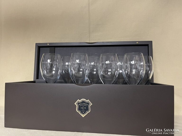 CHAMPAGNE CLUB - Bollinger Magnum Fadobozos Ajándékszett 8 db Pezsgőkóstoló Pohárral (16 cl)
