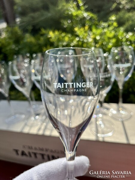 CHAMPAGNE CLUB - Taittinger pezsgőkóstoló pohár szett (10 db, 16 cl) eredeti 3L Jeroboam faládában