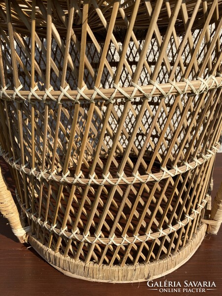 Vintage Pávafotel Boho Pávaszék Rattan Páva alakú Szék Nád Fotel Fonott Peacock Emmanuelle Chair
