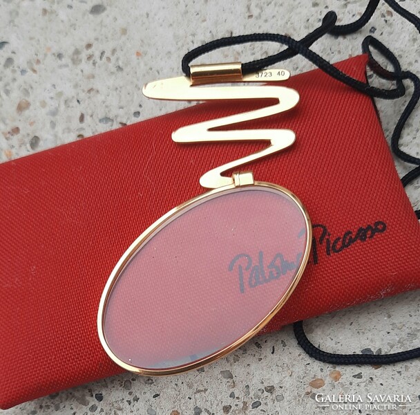 Retro Paloma Picasso arany színű monokli - lornyon mini szemüveg tokjában