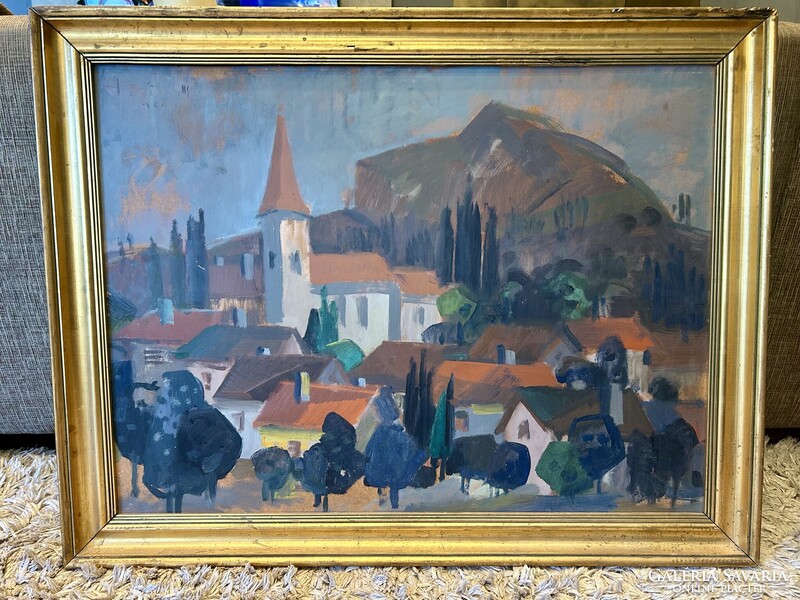 Pleidell János : Falu 1964 Kieselbach galériában vásárolt