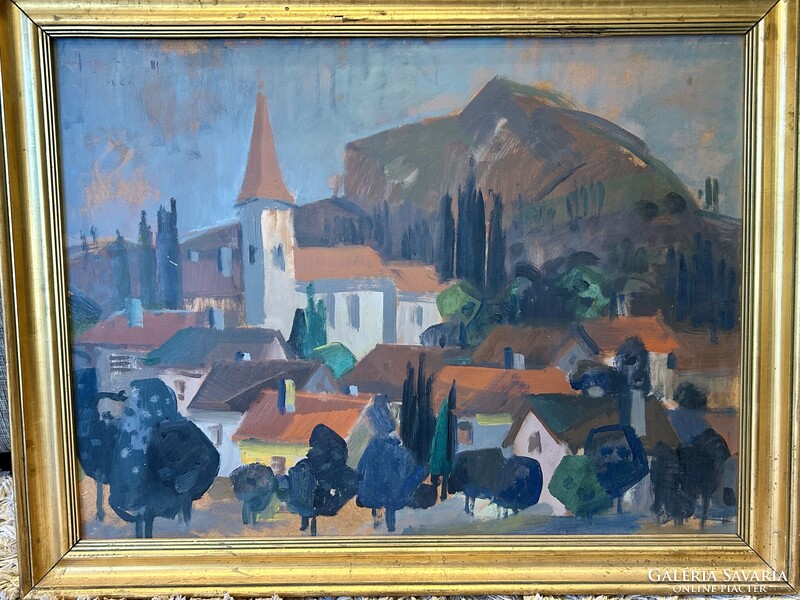 Pleidell János : Falu 1964 Kieselbach galériában vásárolt