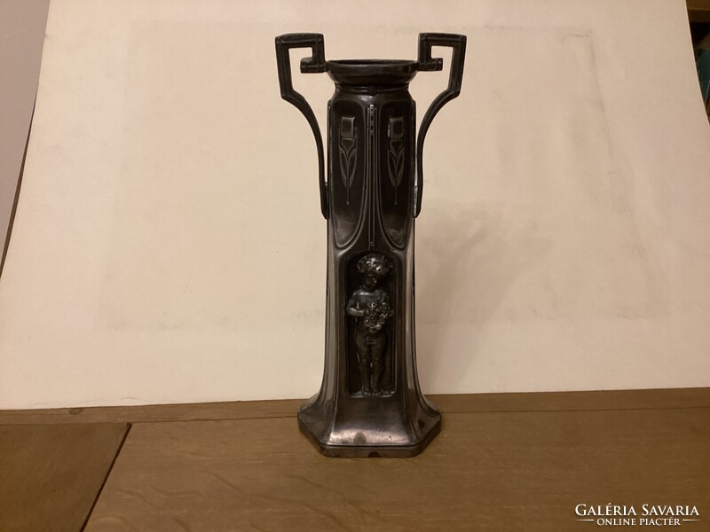 Pewter vase from the Art Nouveau era.