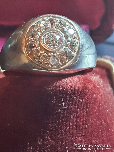 Antique Silver Diamond Sports Ring