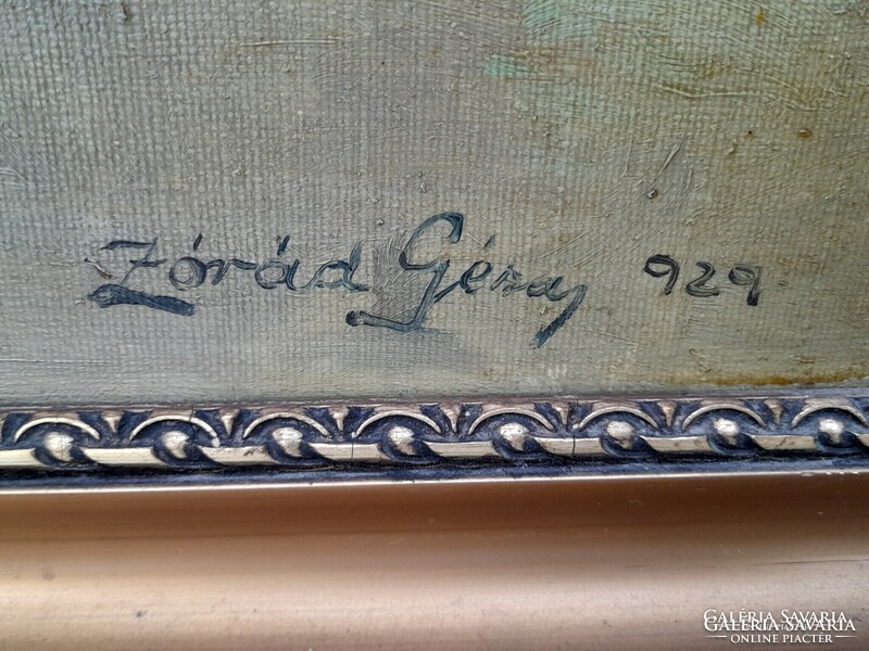 Zórád Géza 1929 falusi idill festmény