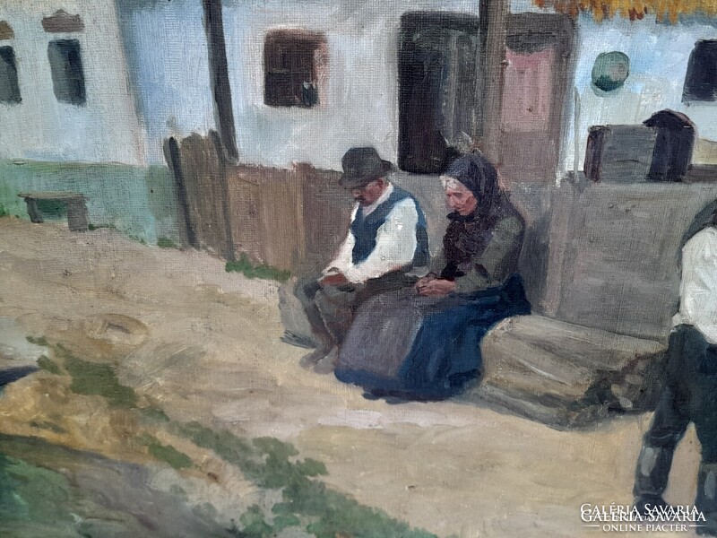 Zórád Géza 1929 falusi idill festmény