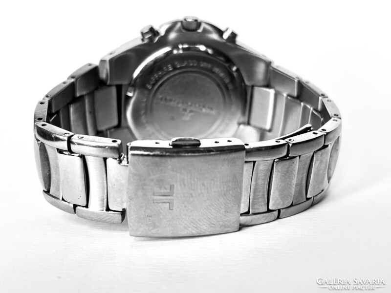 Jacques Lemans kronográf zafíüveges titánacél full szett karóra pótszemekkel gyári dobozában! 42 mm