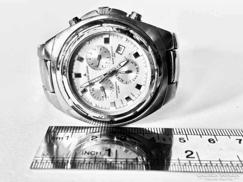 Jacques Lemans kronográf zafíüveges titánacél full szett karóra pótszemekkel gyári dobozában! 42 mm