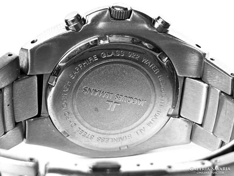Jacques Lemans kronográf zafíüveges titánacél full szett karóra pótszemekkel gyári dobozában! 42 mm