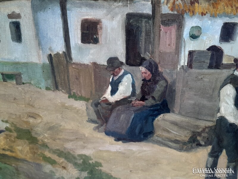 Zórád Géza 1929 falusi idill festmény