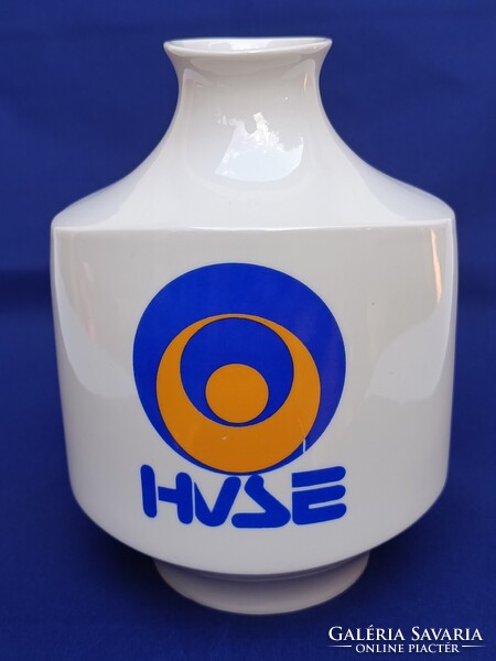 Retro Alföldi porcelán VÁZA 1977-ből hódmezővásárhelyi úszóverseny / HUSE felirattal