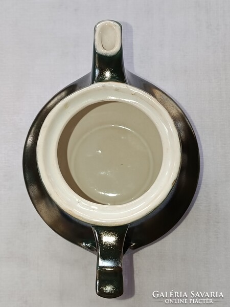 Egyedi formavilágú retro eozinmázas porcelán teás / kávés KANNA