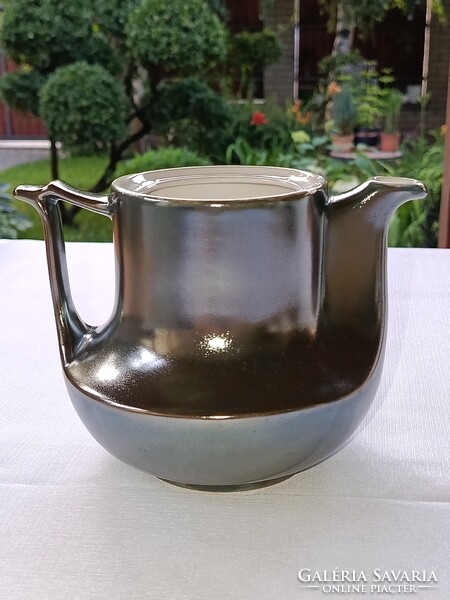 Egyedi formavilágú retro eozinmázas porcelán teás / kávés KANNA