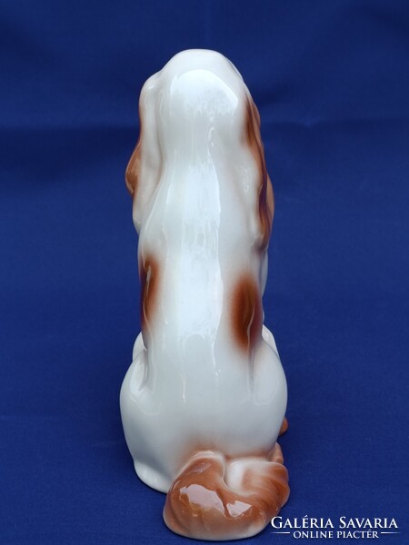 Retro régi hollóházi PORCELÁNFIGURA - spániel