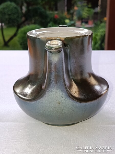 Egyedi formavilágú retro eozinmázas porcelán teás / kávés KANNA