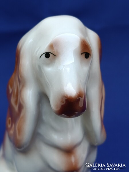 Retro régi hollóházi PORCELÁNFIGURA - spániel