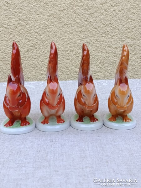 Retro régi hollóházi PORCELÁNFIGURA - mókus