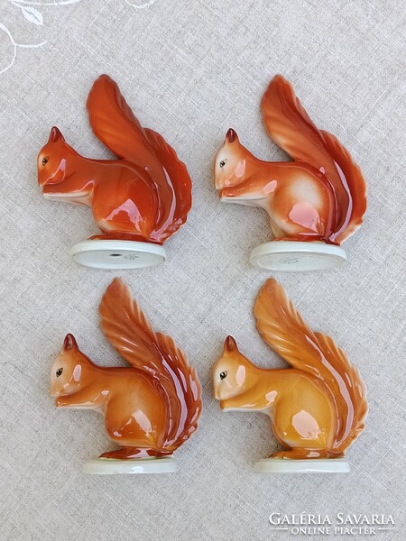 Retro régi hollóházi PORCELÁNFIGURA - mókus