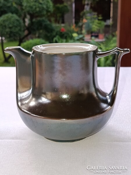 Egyedi formavilágú retro eozinmázas porcelán teás / kávés KANNA