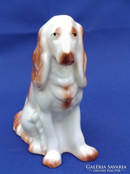 Retro régi hollóházi PORCELÁNFIGURA - spániel