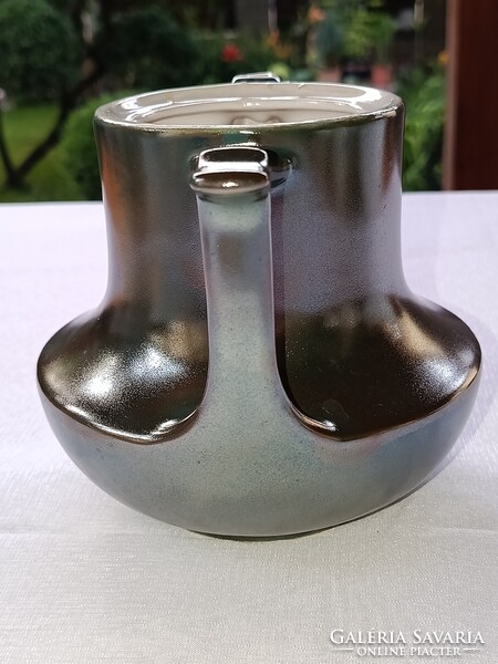 Egyedi formavilágú retro eozinmázas porcelán teás / kávés KANNA