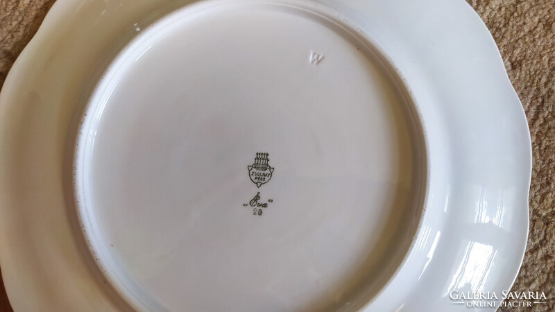 Antik Zsolnay ÉVA porcelán SÜTEMÉNYES KÉSZLET irizáló, lüsztermázas desszertes szett