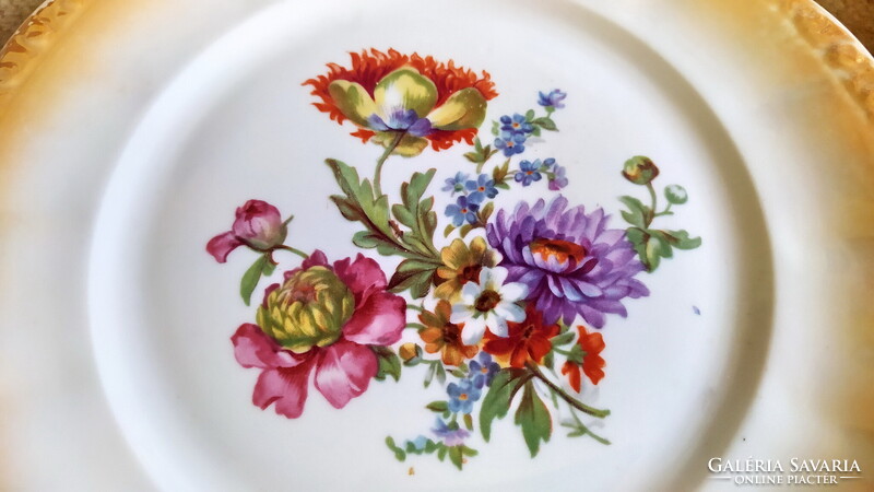 Antik Zsolnay ÉVA porcelán SÜTEMÉNYES KÉSZLET irizáló, lüsztermázas desszertes szett
