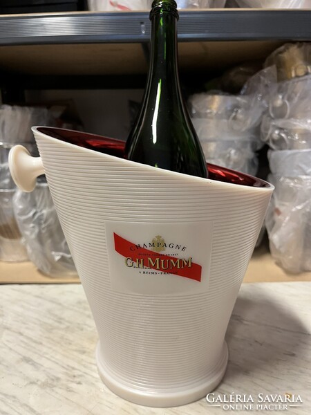 CHAMPAGNE CLUB - G.H. MUMM Cordon Rouge Ice Bucket – Fehér-Piros Pezsgőhűtő Veder