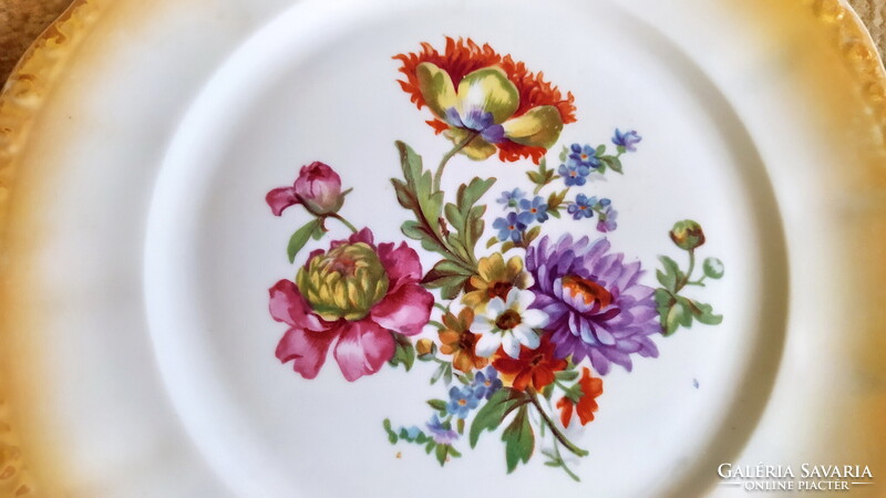 Antik Zsolnay ÉVA porcelán SÜTEMÉNYES KÉSZLET irizáló, lüsztermázas desszertes szett