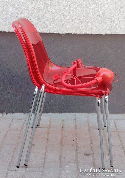 Vintage Pedrali szék plexiglass párban+ asztali lámpa ALKUDHATÓ