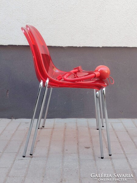 Vintage Pedrali szék plexiglass párban+ asztali lámpa ALKUDHATÓ
