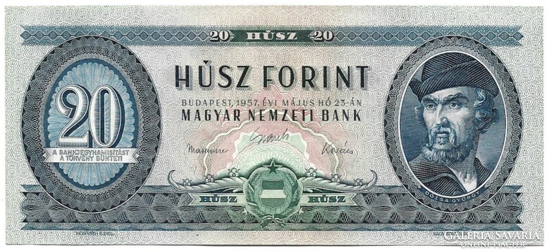 20 forint 1957 3. UNC