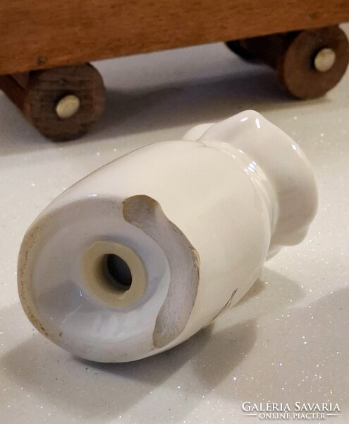 Retro porcelán fűszertartó készlet eredeti fa talicskában – libás konyhai dekor