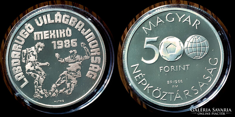 V 6522 Magyarország ezüst 500 forint 1986 Labdarúgó Világbajnokság Mexikó 1986 (játékosok) Proof
