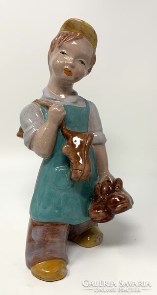 H. Ráhmer Mária (1911-1998) suszterinas mázas kerámia figura (24cm) RZ