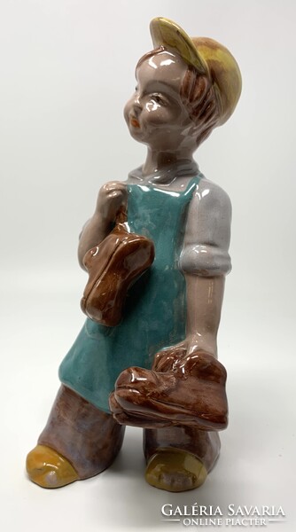 H. Ráhmer Mária (1911-1998) suszterinas mázas kerámia figura (24cm) RZ