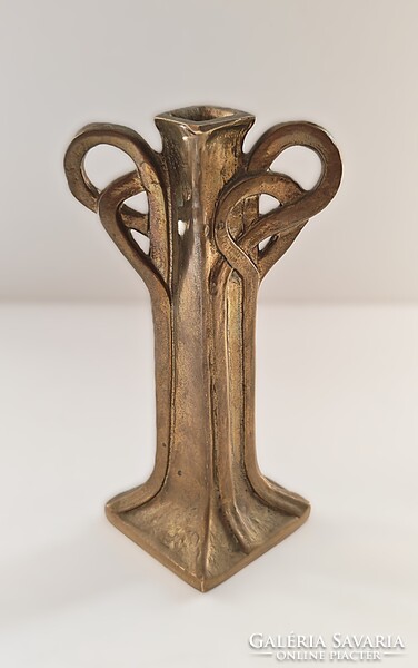 Antik német Jugendstil bronz kisváza – WMF / Kayserzinn stílus, kb. 1900–1910