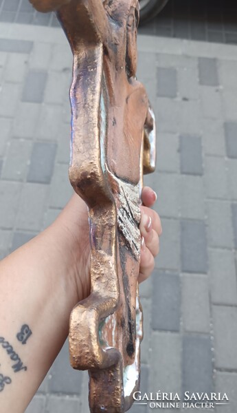 ​Elio Schiavon olasz designer kerámia feszület / fali kereszt – 36x28 cm