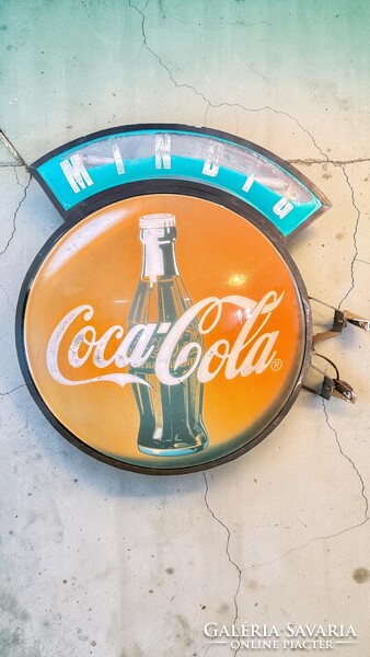 Retro, vintage Coca Cola világító reklámtábla, neon