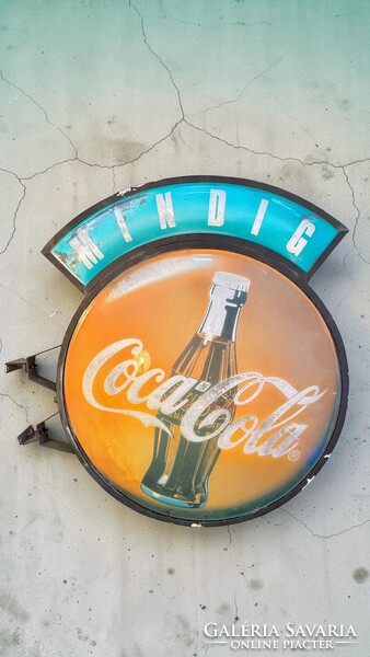 Retro, vintage Coca Cola világító reklámtábla, neon