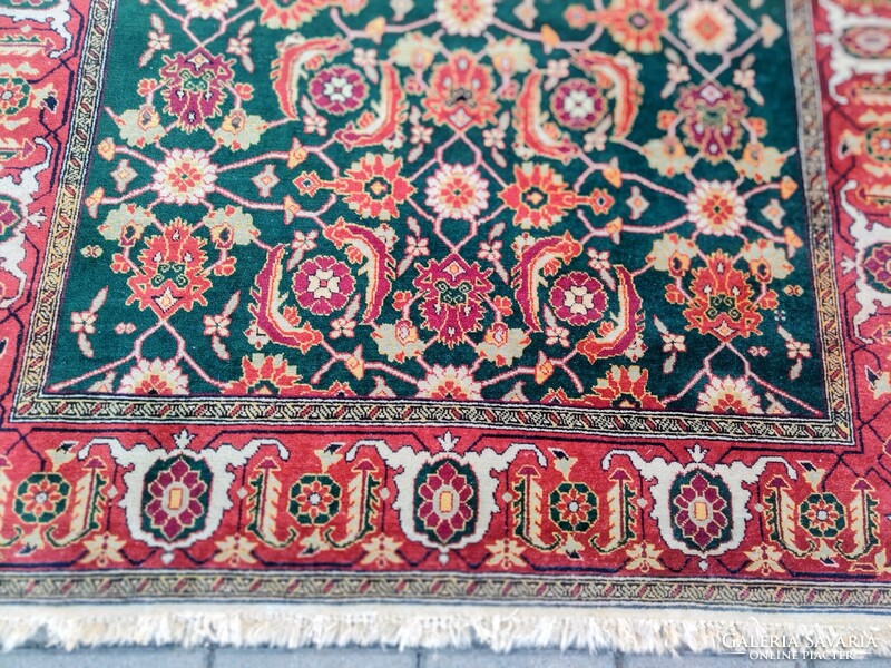 Nagyon ritka régi zöld színű Isfahan Perzsa szőnyeg ALKUDHATÓ