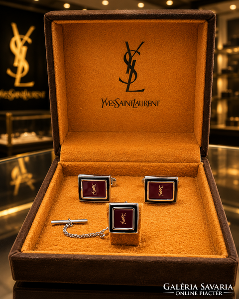Yves Saint Laurent gyönyörű vintage mandzsetta szett eredeti dobozában!