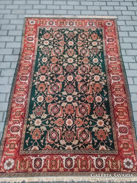 Nagyon ritka régi zöld színű Isfahan Perzsa szőnyeg ALKUDHATÓ