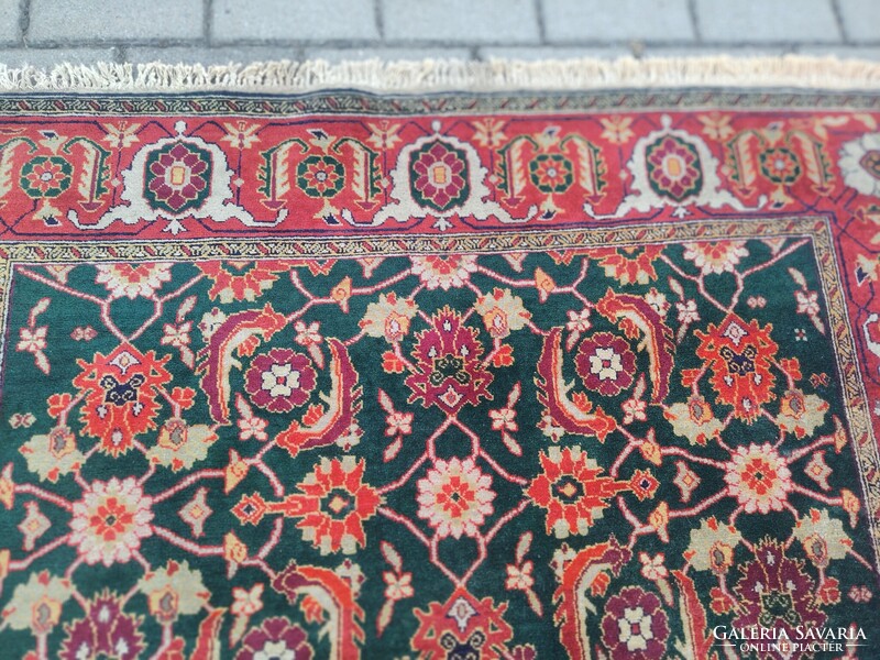 Nagyon ritka régi zöld színű Isfahan Perzsa szőnyeg ALKUDHATÓ