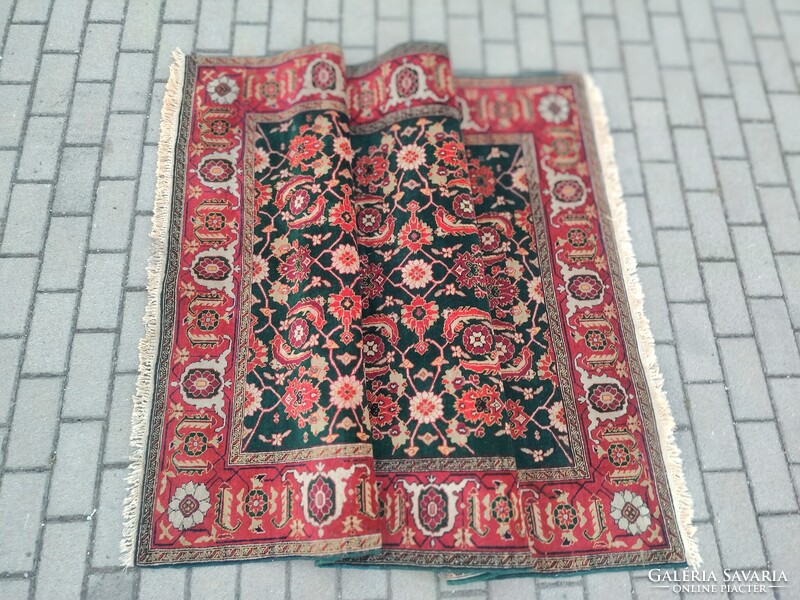 Nagyon ritka régi zöld színű Isfahan Perzsa szőnyeg ALKUDHATÓ