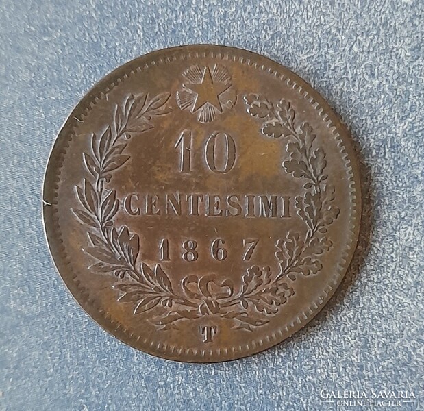 Olaszország 10 centesimi 1867 T
