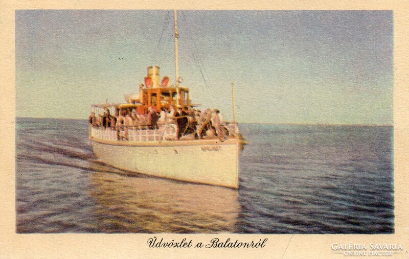 Képeslap: Hajók. Balaton.